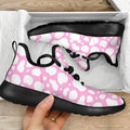 White And Pink Cow Print Mesh Knit Shoes