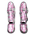 White And Pink Cow Print Muay Thai Shin Guards