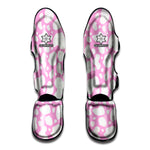White And Pink Cow Print Muay Thai Shin Guard