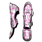 White And Pink Cow Print Muay Thai Shin Guard
