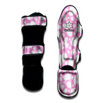 White And Pink Cow Print Muay Thai Shin Guard