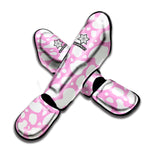 White And Pink Cow Print Muay Thai Shin Guard