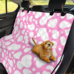 White And Pink Cow Print Pet Car Back Seat Cover