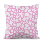 White And Pink Cow Print Pillow Cover