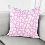 White And Pink Cow Print Pillow Cover