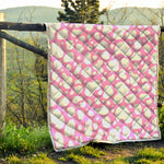 White And Pink Cow Print Quilt