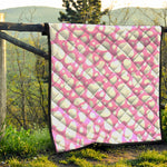 White And Pink Cow Print Quilt