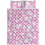 White And Pink Cow Print Quilt Bed Set