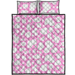 White And Pink Cow Print Quilt Bed Set