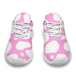 White And Pink Cow Print Sport Shoes GearFrost