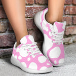 White And Pink Cow Print Sport Shoes GearFrost