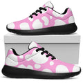 White And Pink Cow Print Walking Shoes