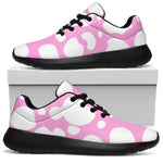 White And Pink Cow Print Sport Shoes GearFrost