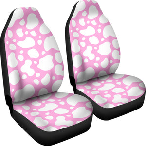 White And Pink Cow Print Universal Fit Car Seat Covers