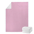 White And Pink Zigzag Pattern Print Blanket
