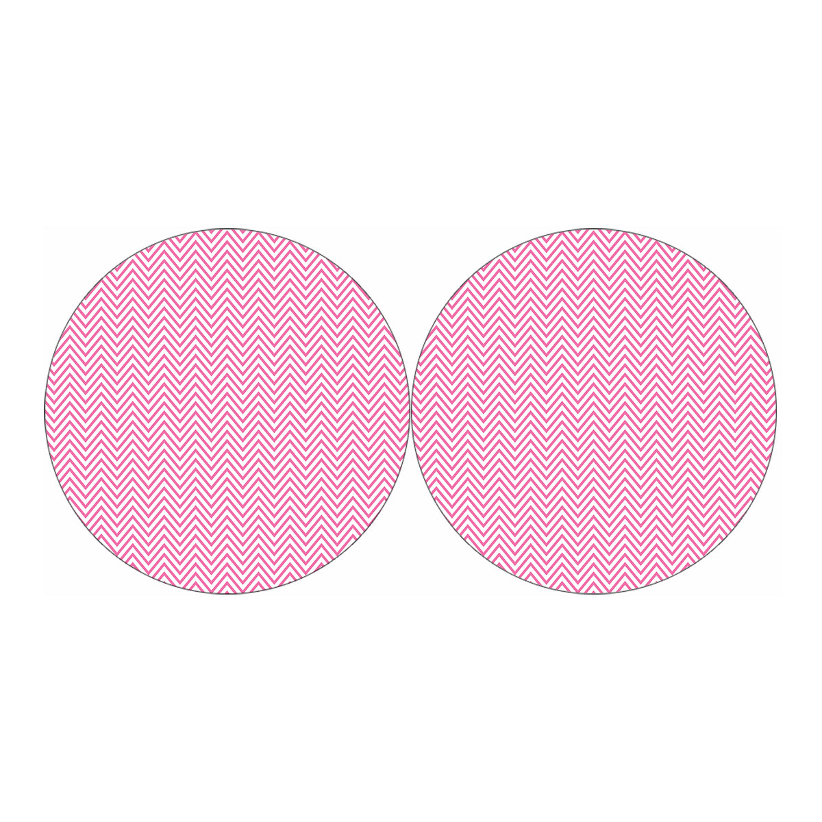 White And Pink Zigzag Pattern Print Car Coasters