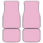 White And Pink Zigzag Pattern Print Front and Back Car Floor Mats