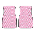 White And Pink Zigzag Pattern Print Front Car Floor Mats