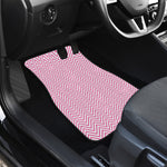 White And Pink Zigzag Pattern Print Front Car Floor Mats