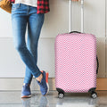 White And Pink Zigzag Pattern Print Luggage Cover
