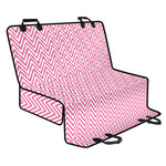 White And Pink Zigzag Pattern Print Pet Car Back Seat Cover