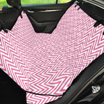 White And Pink Zigzag Pattern Print Pet Car Back Seat Cover
