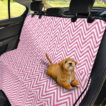 White And Pink Zigzag Pattern Print Pet Car Back Seat Cover