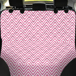 White And Pink Zigzag Pattern Print Pet Car Back Seat Cover