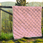 White And Pink Zigzag Pattern Print Quilt
