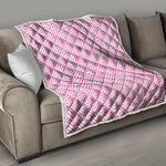 White And Pink Zigzag Pattern Print Quilt