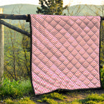 White And Pink Zigzag Pattern Print Quilt
