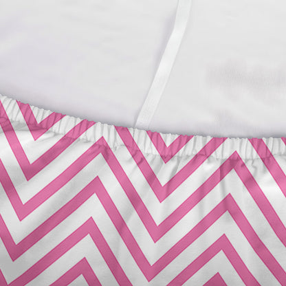 White And Pink Zigzag Pattern Print Sofa Cover