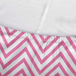 White And Pink Zigzag Pattern Print Sofa Cover