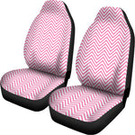 White And Pink Zigzag Pattern Print Universal Fit Car Seat Covers