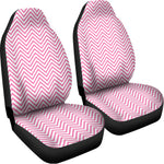 White And Pink Zigzag Pattern Print Universal Fit Car Seat Covers