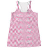 White And Pink Zigzag Pattern Print Women's Racerback Tank Top