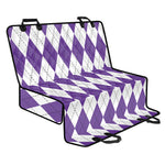 White And Purple Argyle Pattern Print Pet Car Back Seat Cover
