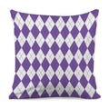 White And Purple Argyle Pattern Print Pillow Cover