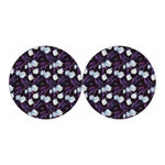 White And Purple Tulip Pattern Print Car Coasters