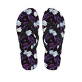 White And Purple Tulip Pattern Print Flip Flops