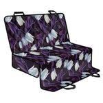 White And Purple Tulip Pattern Print Pet Car Back Seat Cover