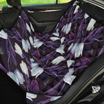 White And Purple Tulip Pattern Print Pet Car Back Seat Cover
