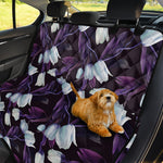 White And Purple Tulip Pattern Print Pet Car Back Seat Cover