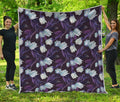 White And Purple Tulip Pattern Print Quilt