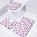 White And Purple Zodiac Signs Print 3 Piece Bath Mat Set