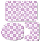 White And Purple Zodiac Signs Print 3 Piece Bath Mat Set
