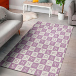 White And Purple Zodiac Signs Print Area Rug