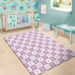 White And Purple Zodiac Signs Print Area Rug