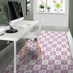White And Purple Zodiac Signs Print Area Rug
