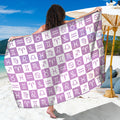White And Purple Zodiac Signs Print Beach Sarong Wrap